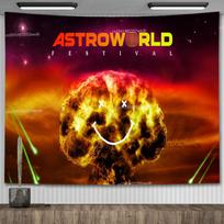 Travis Scott Astroworld albumo plakatas Psichodelinė Hippie Žvaigždėtas dangus Sieninė drobė Estetiška sieninė drobė Paauglių kambario dekoracija 95x73cm