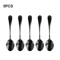 Spoons Black Home Ice cream Restaurants Tools Pack Set Teaspoons Stainless Steel