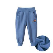 27Kids Autumn and Winter Fleece-Lined Cartoon Sweatpants Children's Clothing Light Blue 120