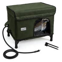 Insulated Coldproof Pet Shelter With Heating Pad Escape Hole And Observation Window For Outdoor Use 1
