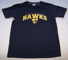 Hawthorn Hawks AFL AF1786 Boys Navy Blue Printed Short Sleeve T Shirt Size 14 M