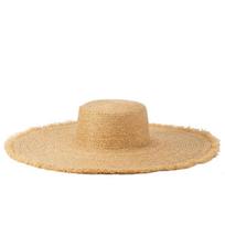 Bohemian Raw-edge Raffia Hat Summer Holidays Beach UPF Sun Hat  Sophisticated  Trendy UV-filtering Wide-brim Hat 57cm