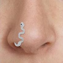 Snake Nose Ring Body Jewelry Durable for Women Girls Non Puncture Tragus Comfortable to