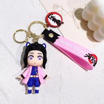 Halloween Demon Slayer Anime Characters Keychain Creative Backpack Car Keyring Couple Christmas Gift for Fans