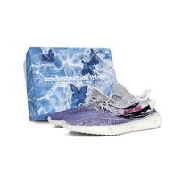 Adidas Originals Yeezy Boost 350 V2 Slip Resistant Low top Casual Shoes Unisex Purple Gray EF2905-2023(Team188-S-BOX) 38