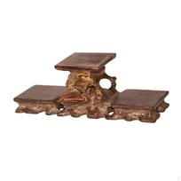 Wood Decorative Base Carving Buddha Statue Holder Home Office Decoration