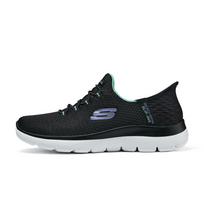 Skechers Summits Flash Technology Comfortable Durable Low-Top Casual Shoes Women sneaker Black Green 150123-BKTQ 35