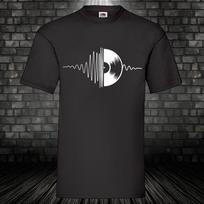 Record Vinyl T-Shirt Sound Graph Shirt Cult DJ DeeJay Old School S-5XL XXL