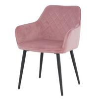 Rožinė veliūrinė paminkštinta kėdė svetainei ir valgomajam – elegantiška StandHeiz