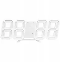 Strado 4in1 3D LED skaitmeninis laikrodis, sieninis žadintuvas, termometras, data, baltas
