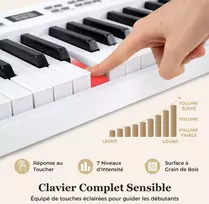 Koduva Vaikiškas sulankstomas 61 klavišų pianinas, baltas