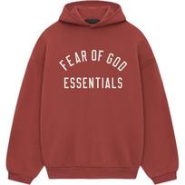 Fear of God Essentials Fleece Hoodie Crimson Men Tops Red 192HO246256F M