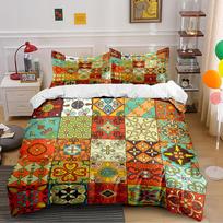 Colorful Patchwork Pattern Bedding Set Bedding set (1 duvet cover, 2 pillowcases, duvet not included) 135x200cm