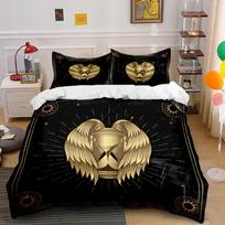 Golden Winged Hourglass Design Bedding Set Bedding set (1 duvet cover, 2 pillowcases, duvet not included) 135x200cm