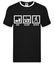 Eat Sleep Skate - Mens Ringer - Skater Love Skating Board Skateboard Funny XXL