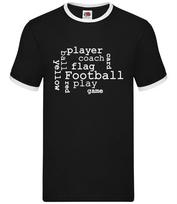 Football Word Cloud - Mens Ringer - Love Coach Player Balls Soccer XL