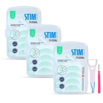 STIM Flosal - Dental Floss Pick & Toothpick | Dual-Action Oral Hygiene Tool | Right-Angle Design for Molars | Plaque & Food Remover | Dentist Recom