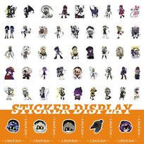 50/100PCS Anime Murder Drones Sticker Cartoon Cute Graffiti Waterproof Decal Kids Toy DIY Notebook Car Skateboard Sticker gray