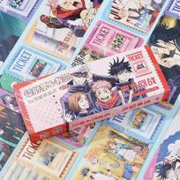 40pcs Jujutsu Kaisen Anime Peripheral Laser Ticket Bookmark Character Satoru Gojo Geto Suguru Megumi Collection Card Postcard (as the picture,40pcs per box)