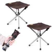 KVASS Outdoor Folding Compact Camping Weight Chair, Chair, 80-100kg Capacity, 2-Pack (Yellow, 1)