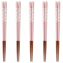 Happy Set of 5 Dishwasher Made in PID6772 J-kitchens Chopsticks, Pairs. Material Wood. safe. Japan.