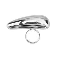 Metal Smooth Big Teardrop Rings Exaggeration Finger Rings Trendy Metal Teardrop Ring  For Women