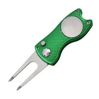 Foldable Golf Repair Tool Pop-up Button Putting Green Fork Golf Repair Fork  Golf Course
