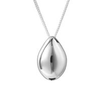 Water Drop Pendant Necklace for Women 925 Sterling Silver Glossy Sweater Chain Fashionable Long Fine Jewelry 50+5cm