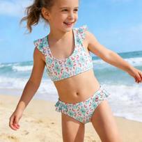 Girls Color Bikini Set Two Piece Swimsuits for Kids Summer Beach Vacation 3Y