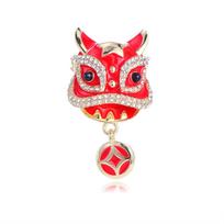 Fashion Animals Chinese Lion Dance Brooches Low MOQ Trendy Vintage Retro Pins Jewelry for Women in Stock Accessories