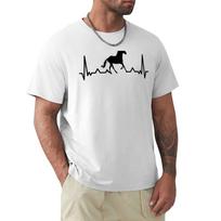Horse Heartbeat Heartbeat Sticker Tshirt Gym Exercise Short Sleeve Tshirt S