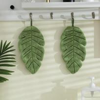 Creative Banana Leaf Coral Fleece Hand Towel - Thick, Absorbent, Quick-Drying, Odorless, for Kitchen & Bathroom