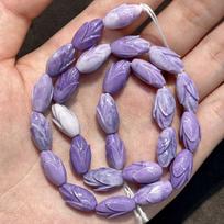 26Pcs/Strand, Shell Powder Pressed 3D Tulip Bud Beads 8×15mm, Floral Spacer Loose Beads For Handmade Craft 26Pcs/Strand-8×15mm