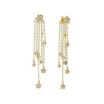 2026 Multi Pcs Long Tassel Chain Link Shinning Star and Round CZ Dangle Earring for Women Party Wedding Fashion Jewelry