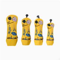4 Pieces Golf Club Head Cover Long Neck Driver with Pull Tab for Golfers