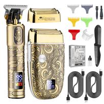 Bestauty Electric Hair Clipper Hair Trimmer Men's Beard Razor Shaver Haircut Kit with 4 Guide Combs beige