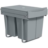 Ištraukiama šiukšliadėžė, 52x33.5x41 cm, pilka, plastikas metalas