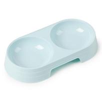 Double Pet Bowls Dog Food Water Feeder Stainless Steel Pet Drinking Dish Feeder Cat Puppy Feeding Supplies Small Dog Accessories white