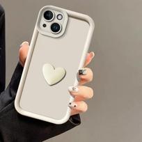 Madingas silikoninis dėklas, skirtas iPhone 15 14 16 Pro 13 Pro Max 12 Mini 11 X XR Xs Max 7 8 Plus SE2 SE3 Mielas mielas širdies dėklas Minkštas TPU telefono galinis dangtelis iPhone 12Mini balta