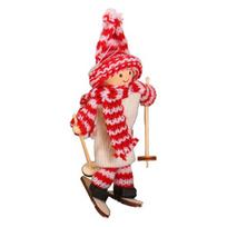 Kalėdinė slidinėjimo mergaitė lėlė Rankų darbo megzta skrybėlė Drabužiai Daugkartinio naudojimo Kalėdų eglutė kabantis Gnome Dekoracija Ornamentas Pakabukas Vakarėlis Šventės Dovana F gray