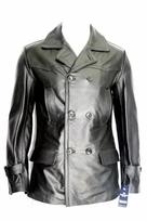 Stylish Men's BLACK Leather Warm 100% Pure Soft Trendy Motorcycle Biker Blazer S juoda
