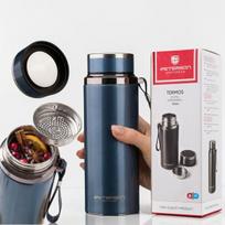 Nerūdijančio plieno termosas be BPA Peterson kavai ir arbatai su sieteliu, 750 ml, mėlynas