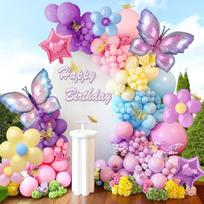 110 Piece Purple Butterfly Balloon Arch Kit Butterfly Maca Pink Balloons For Birthday Parties Set as shown