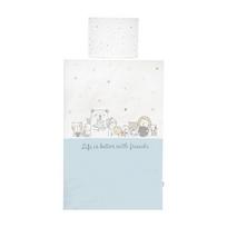 Patalynės komplektas Cosy Happy Friends Blue, 3 dalių, ranforsinė medvilnė