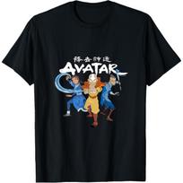 Avatar Aang Katara Sokka Group Fight Water Air Tribe Pose T-Shirt S