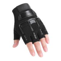 Tactical Gloves Outdoor Activity Athletic Half Finger Seal Technician Special Forces Camouflage Fitness Male Long Finger Fighting Protection Work Free Soldier Half Finger Black
