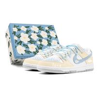 Nike Dunk Angel Love Casual Low top Skateboard Shoes Men's Blue Yellow DV0831-101(TeamS-S-BOX) 40.5