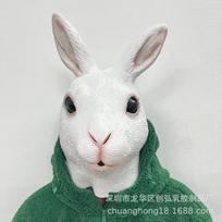 Helovino mielas didelis baltas triušio veido kaukė latekso gyvūno galvos apdangalas cosplay Piterio triušio vakarėlio galvos apdangalas Rabbit mask white