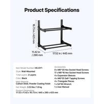 SucceBuy Wall Mount Printer Filament Storage Rack 2Tier Wall Bracket Rolling Filament Spool Holder Racks w/ Wheels for  Workshop black