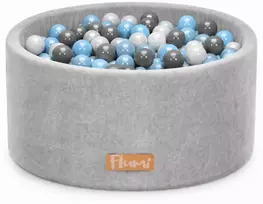 FLUMI personalizuotas kamuoliukų baseinas + 200 kamuoliukų, Light Pilkas